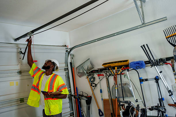 Professional Garage Door Panel Replacement technician working in Nevada City, CA